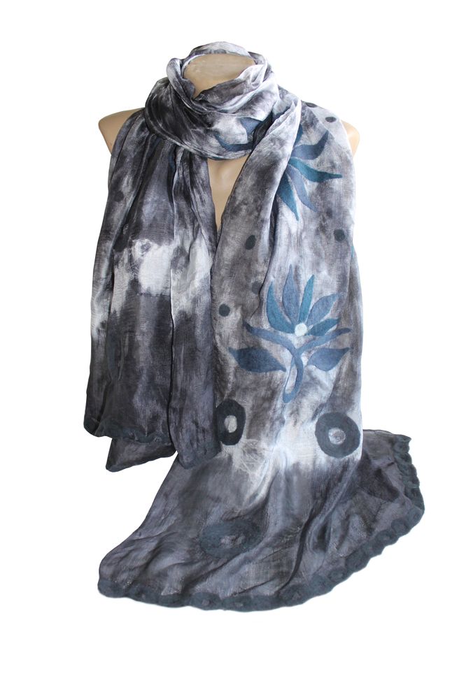 Scarves - Felted Silk Scarves - SILK ROAD BAZAAR