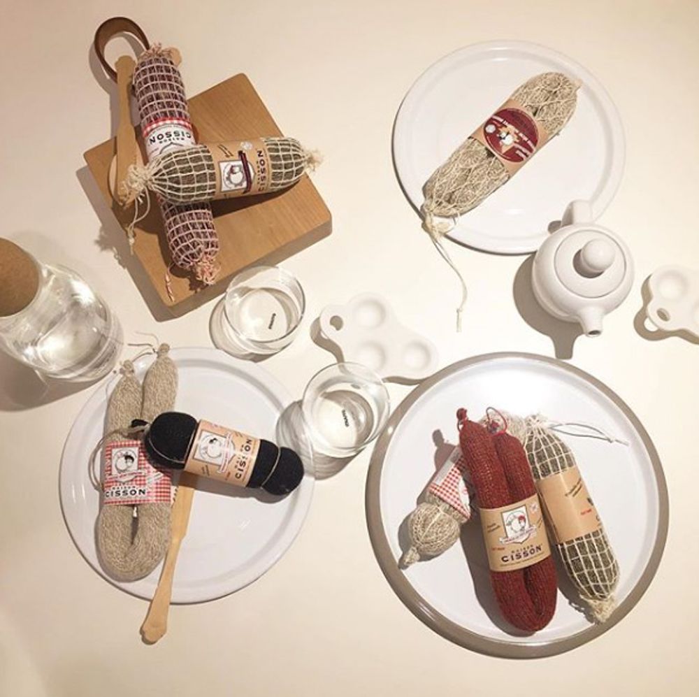 Autres décorations murales - Saucissons de France en tricot MAISON CISSON - MAISON CISSON