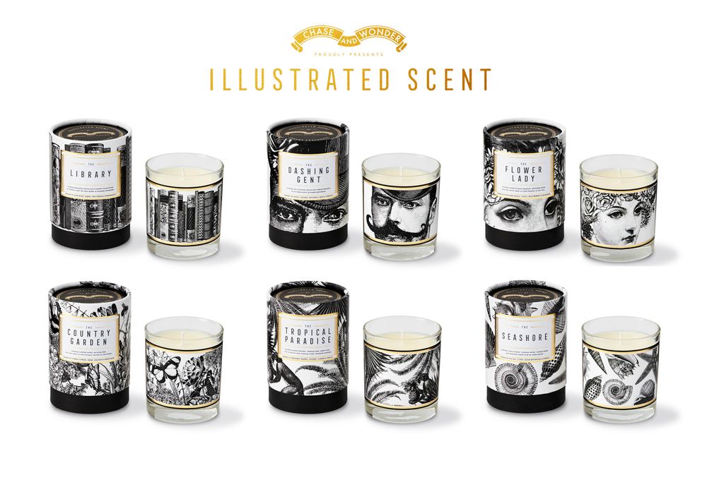 Candles - Illustrated Scent Luxury Candles - CHASE AND WONDER
