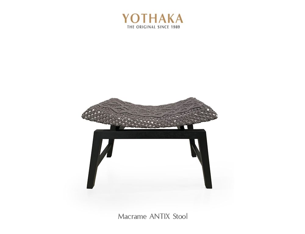 Objets design - Macrame ANTIX Stool - YOTHAKA