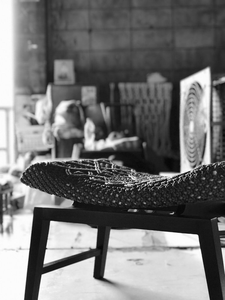 Objets design - Macrame ANTIX Stool - YOTHAKA