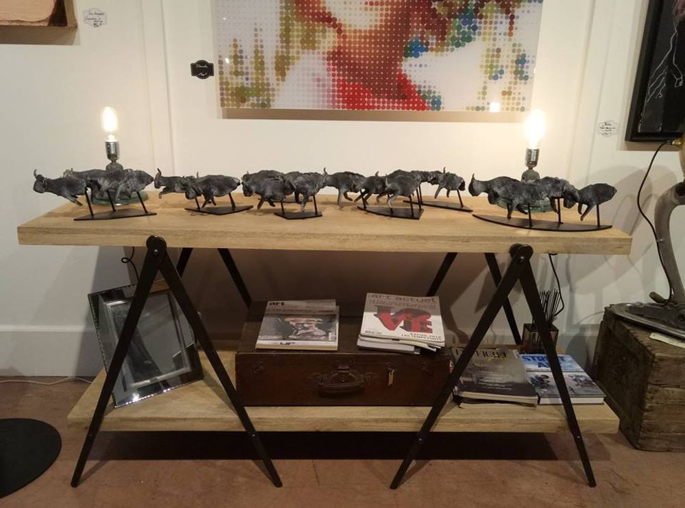 Sculptures, statuettes et miniatures - troupeau de gnou - CHARTIER SEBASTIEN