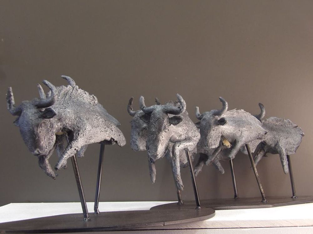 Sculptures, statuettes et miniatures - troupeau de gnou - CHARTIER SEBASTIEN