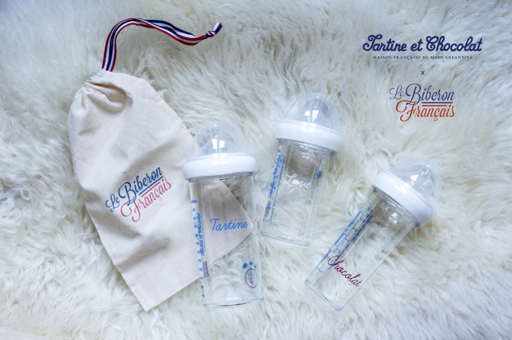 Children's mealtime - 3 multi-stage feeding bottles, "Tartine et chocolat" - LE BIBERON FRANCAIS