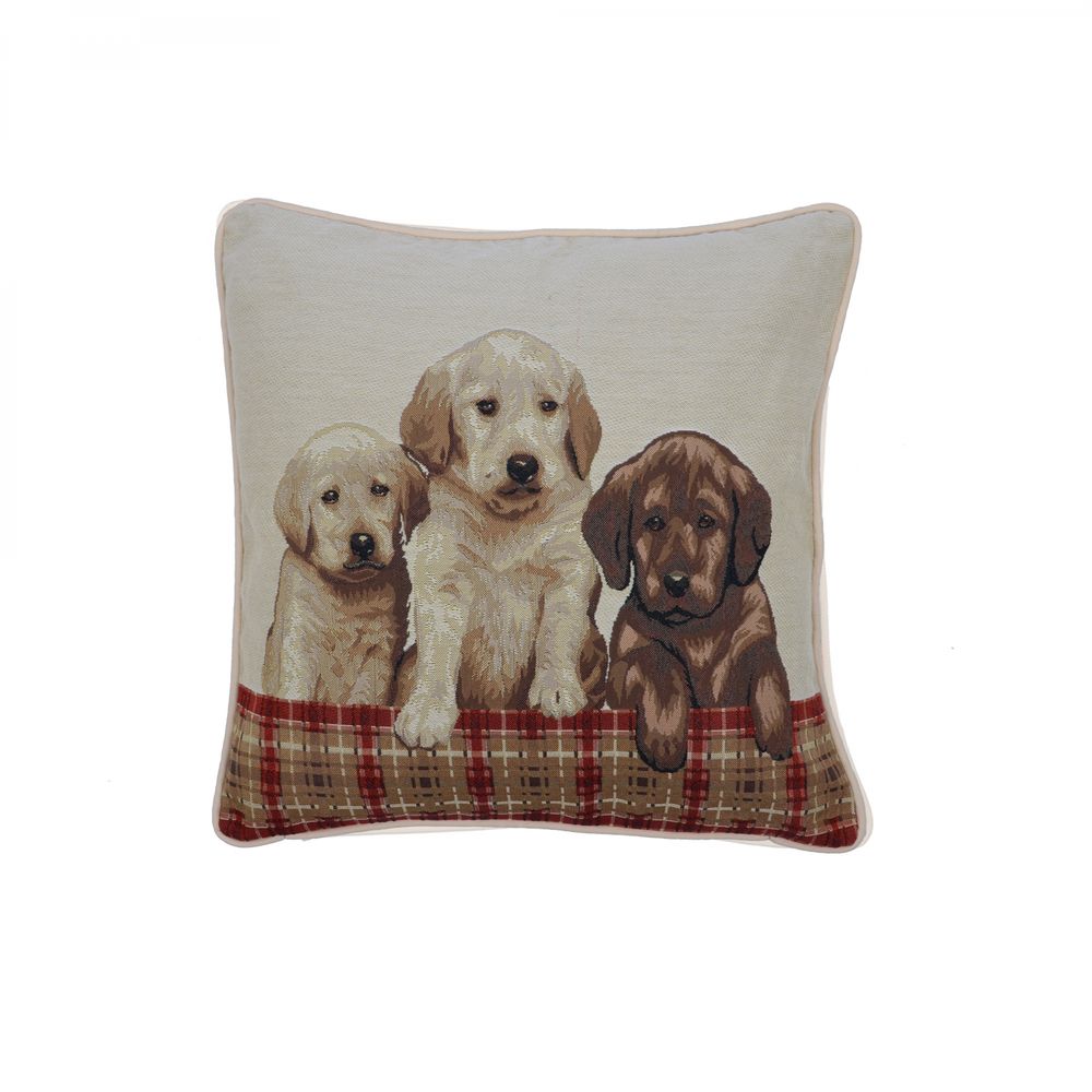 Coussins textile - HOUSSE COUSSIN MOTIF 3 CHIENNE - NEW SEE SARL