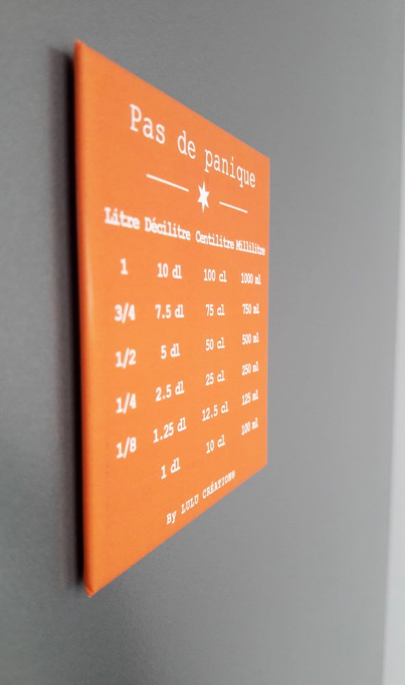 Cadeaux - Magnet "Pas de panique" coloris orange made in France - LULU CREATION®