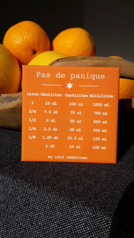 Cadeaux - Magnet "Pas de panique" coloris orange made in France - LULU CREATION®