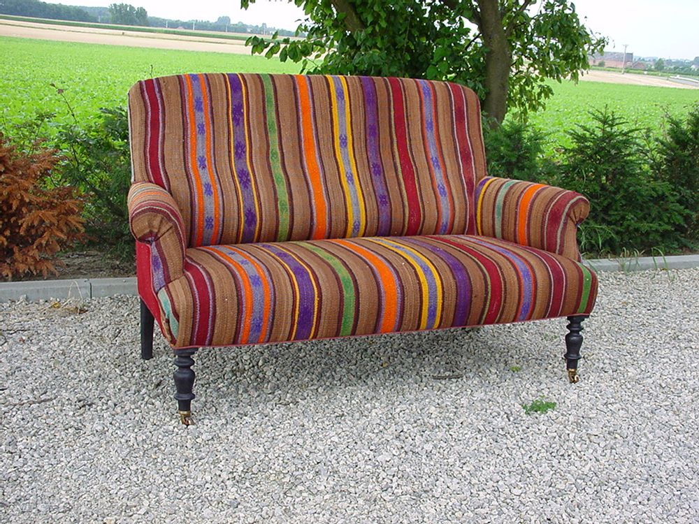 Armchairs - Colette chair with old kilim - DU LONG ET DU LE