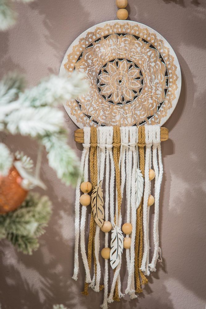 Objets de décoration - Objet suspendu - en bois et corde - HOGEWONING BV