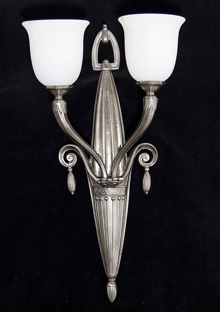Appliques - APPLIQUE ART DECOT 2 LUMIERE REF 1124 - BRONZE D ART FRANCAIS