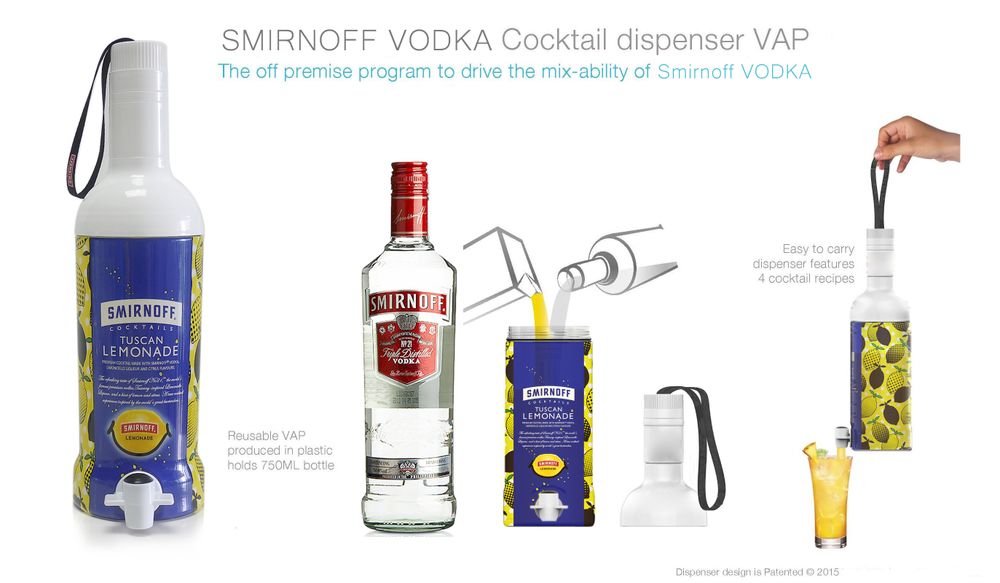 Carafes - Smirnoff Vodka Cocktail Dispenser VAP - INDUSTRIA CORP.