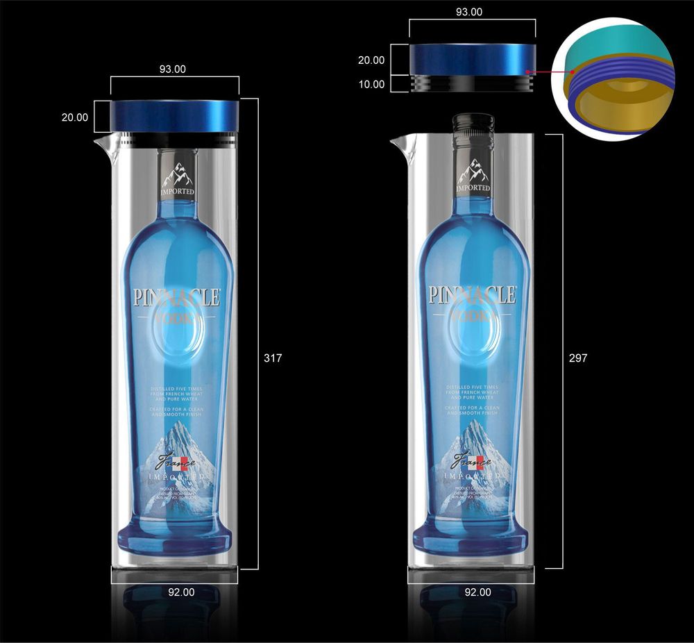 Carafes - Pinncle Vodka Cocktail Pitcher VAP  - INDUSTRIA CORP.