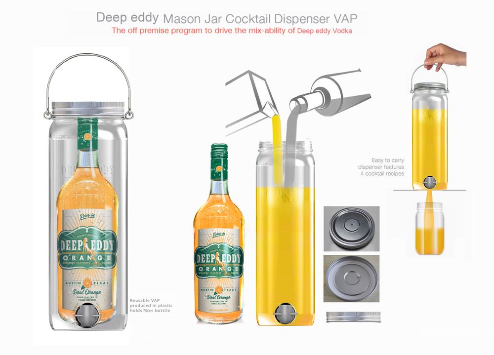 Tasses et mugs - DEEP EDDY VODKA Mason Jar Cocktail Dispenser VAP - INDUSTRIA CORP.