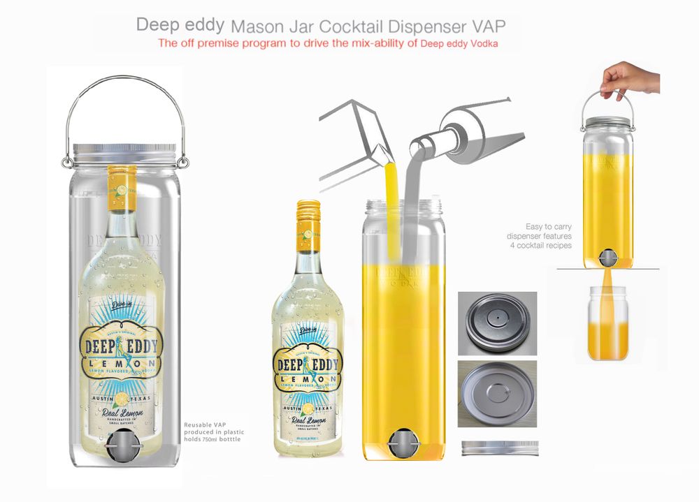 Tasses et mugs - DEEP EDDY VODKA Mason Jar Cocktail Dispenser VAP - INDUSTRIA CORP.
