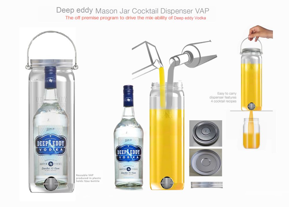 Tasses et mugs - DEEP EDDY VODKA Mason Jar Cocktail Dispenser VAP - INDUSTRIA CORP.
