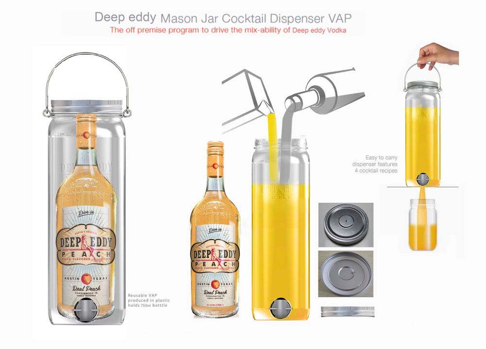 Tasses et mugs - DEEP EDDY VODKA Mason Jar Cocktail Dispenser VAP - INDUSTRIA CORP.
