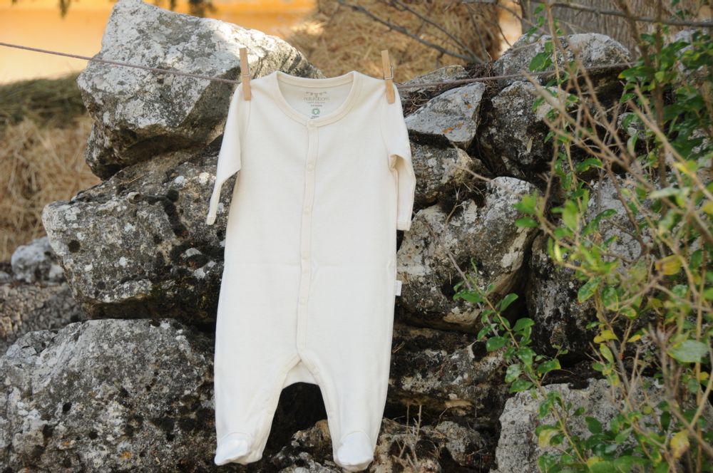 Homewear - Organic Cotton Baby Footed Playsuit - NATURABORN