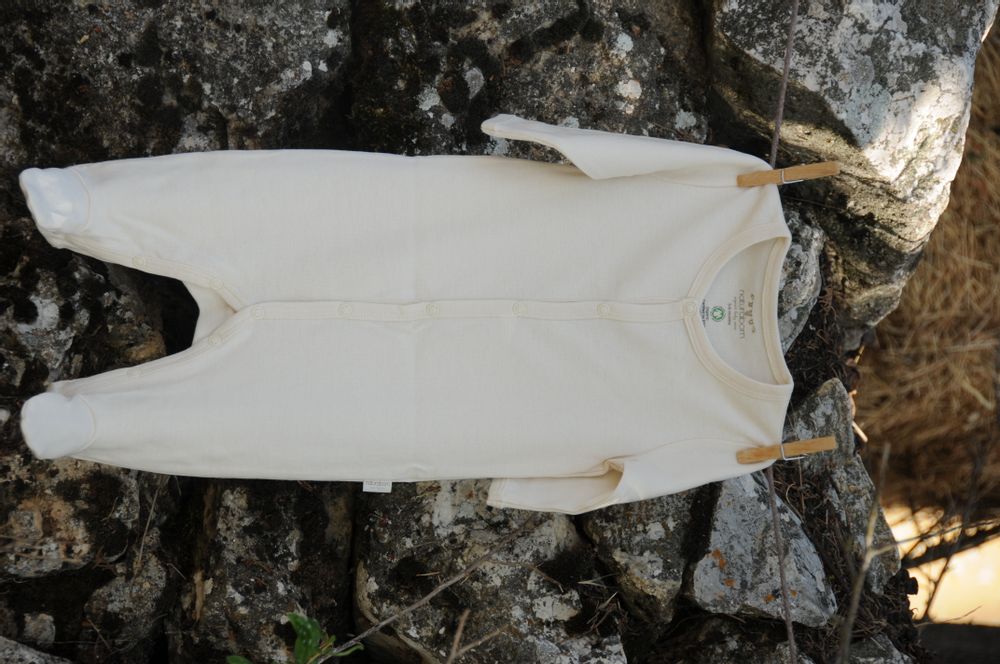 Homewear - Organic Cotton Baby Footed Playsuit - NATURABORN