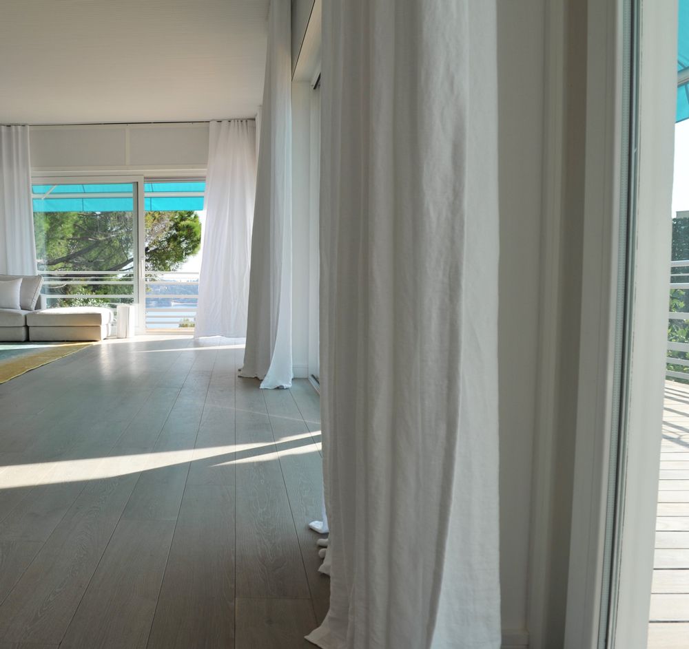 Fabrics - THICK WHITE WASHED LINEN FABRIC. - MAISON D'ÉTÉ