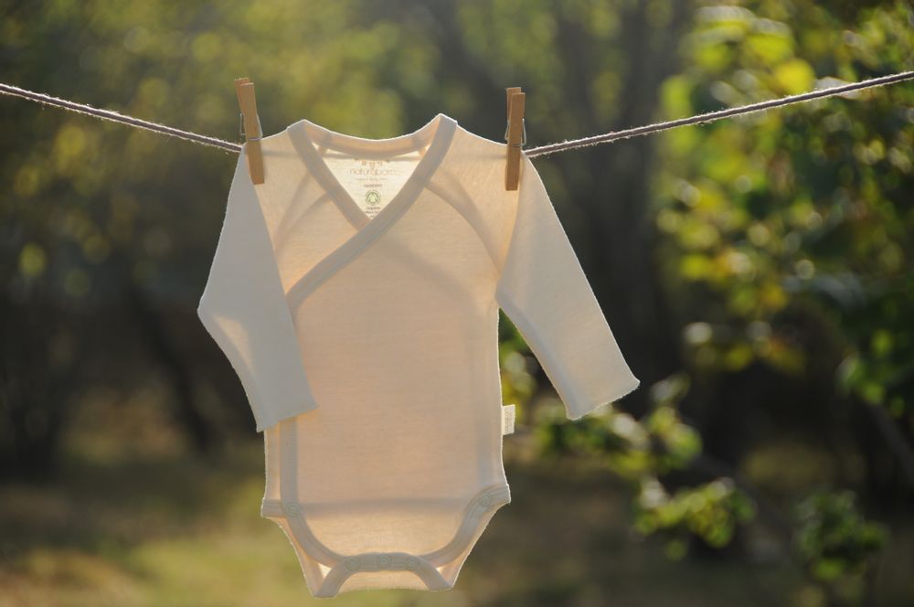 Homewear textile - Organic Cotton Baby Kimono Collar Bodysuit - NATURABORN