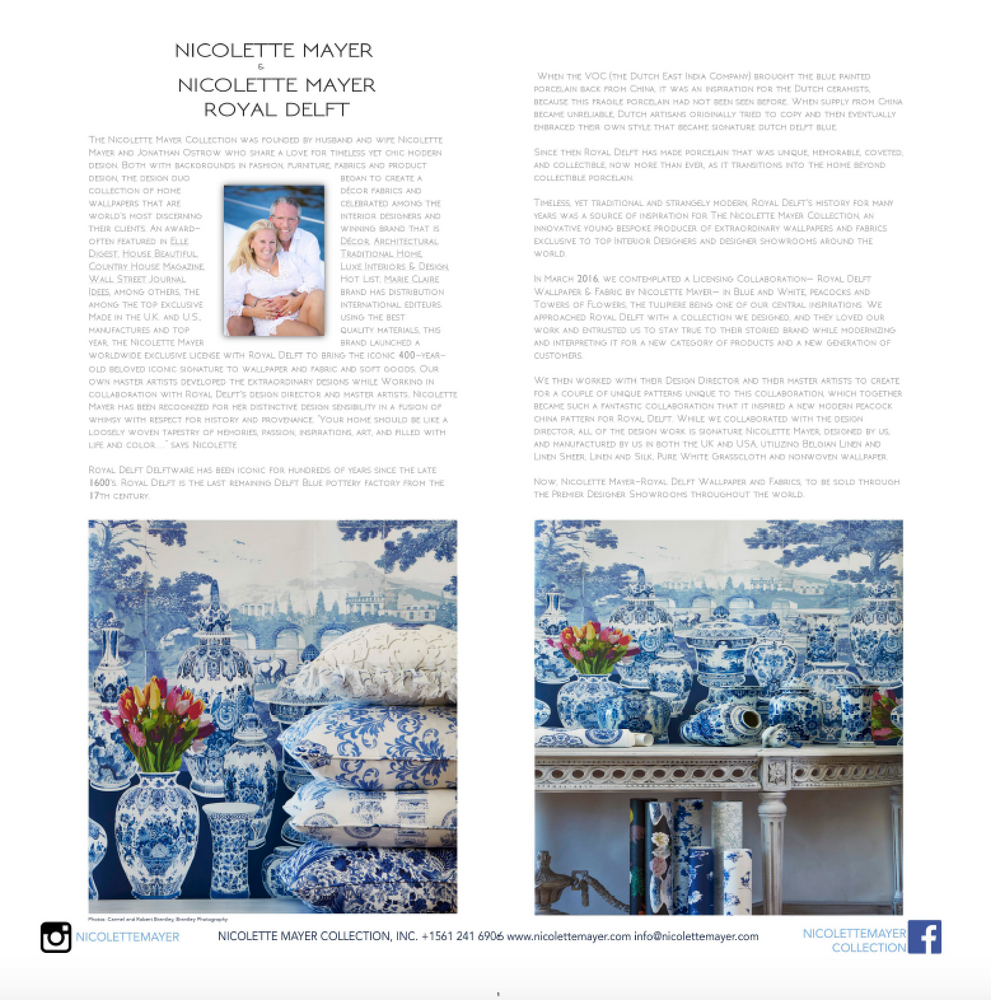 Hotel bedrooms - Nicolette Mayer-Royal Delft Wall Panels - DO NOT USE _ THE NICOLETTE MAYER COLLECTION