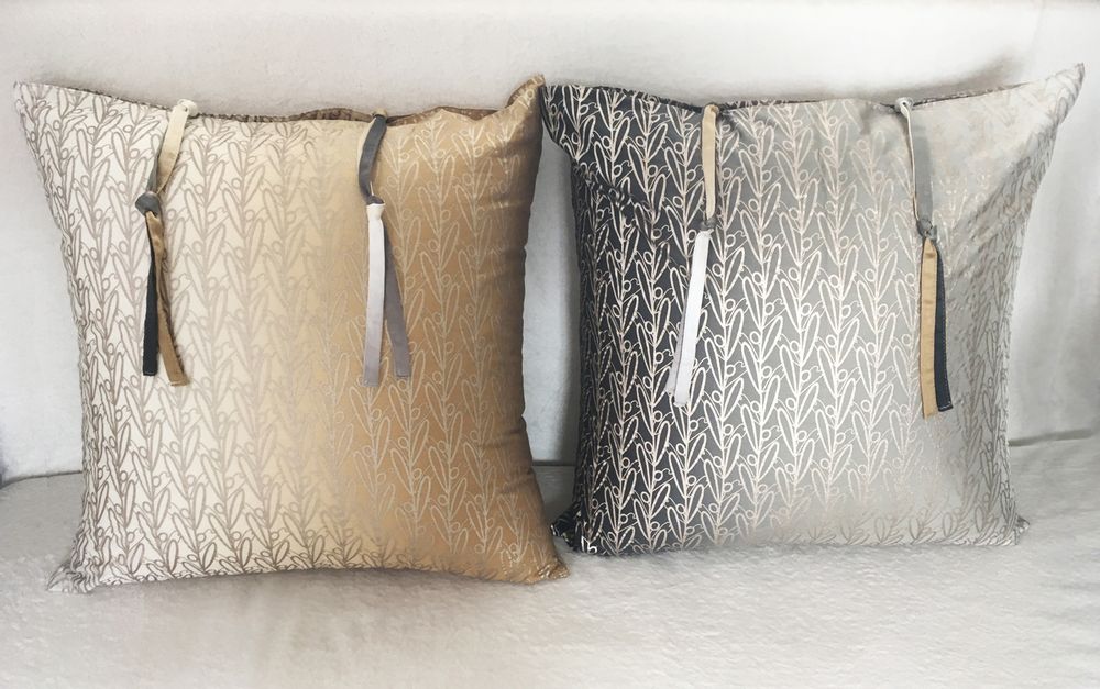 Curtains and window coverings - "The Olive Tree", Silk Scarf and Lamp Shade, Cotton Cushion, Curtain, Bed Cover, Apron - KEIKO KUROISHI