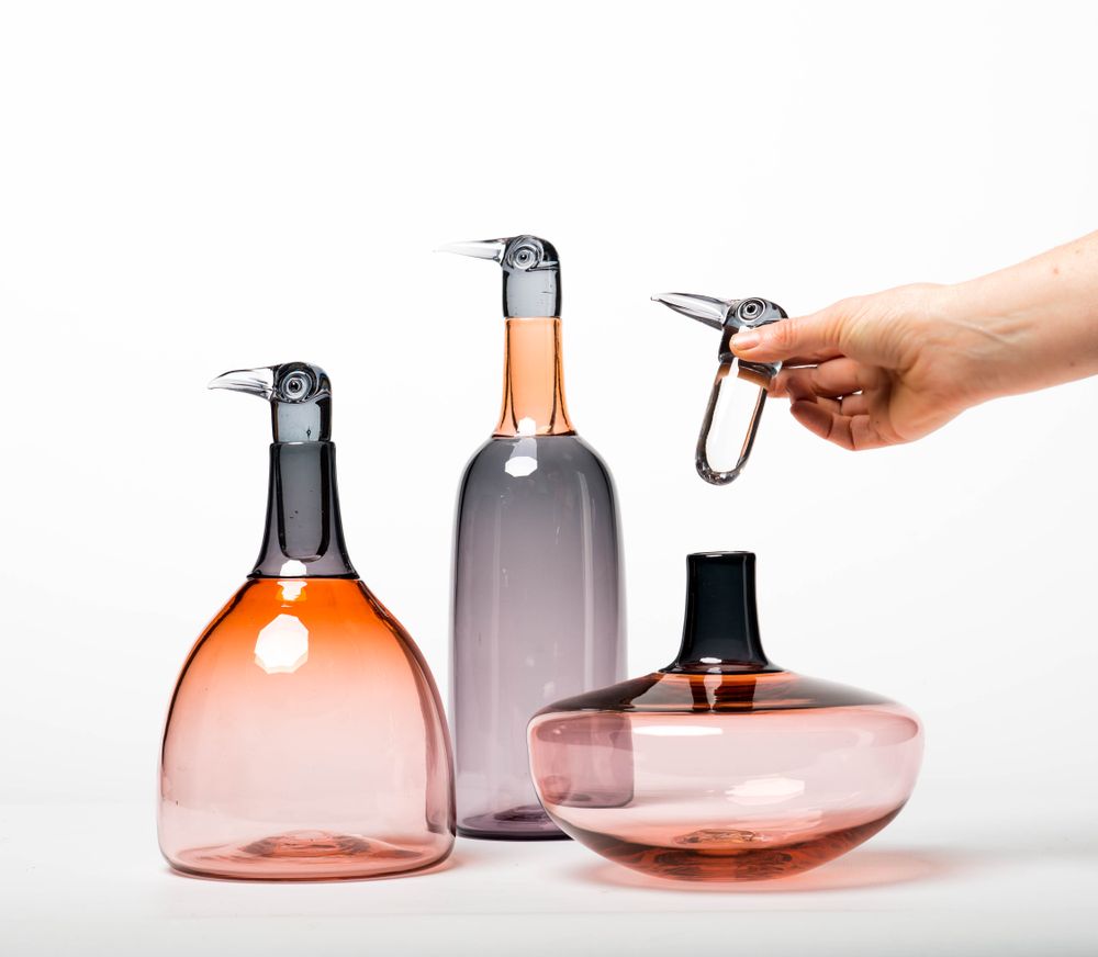 Verre d'art - carafe oiseau - VERGLASS° LUMINAIRES