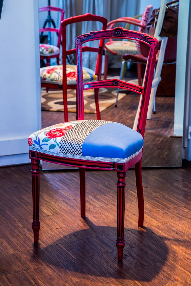 Chaises - Chaise "Napoléon III" Bleu - SIEGES CHICS BY JEANNE JULIEN