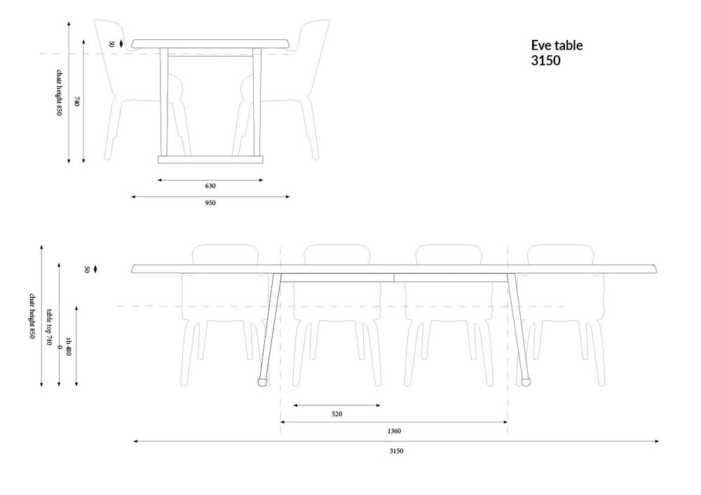 Kitchens furniture - Eve table - ARIANESKÉ