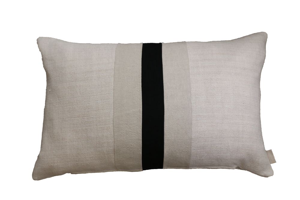 Coussins textile - CHARBON coussin lin et chanvre ancien - OXYMORE PARIS