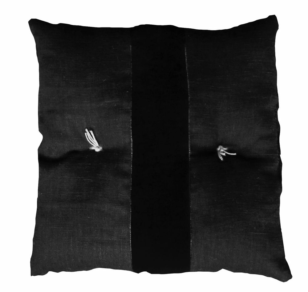 Coussins textile - CHARBON coussin matelassé lin et chanvre anciens - OXYMORE PARIS