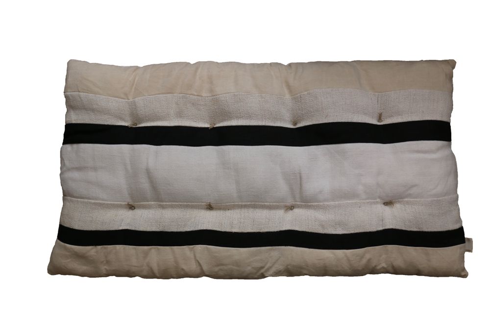 Coussins textile - CHARBON coussin matelassé lin et chanvre anciens - OXYMORE PARIS