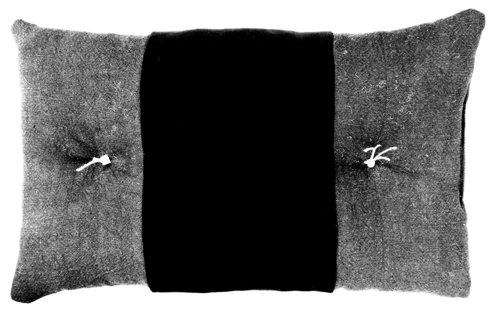 Coussins textile - CHARBON coussin matelassé lin et chanvre anciens - OXYMORE PARIS