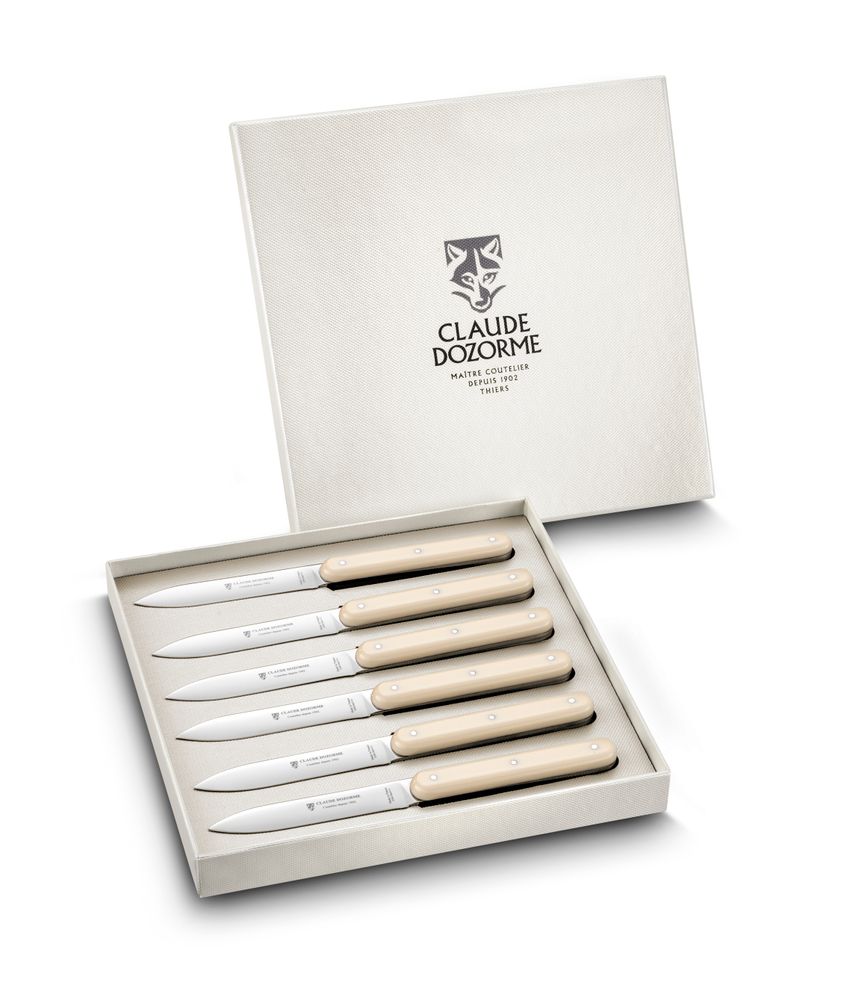 Gifts - NAVETTE 6.16 table knife - Claude Dozorme - Set of 6 knives - LAGUIOLE CLAUDE DOZORME