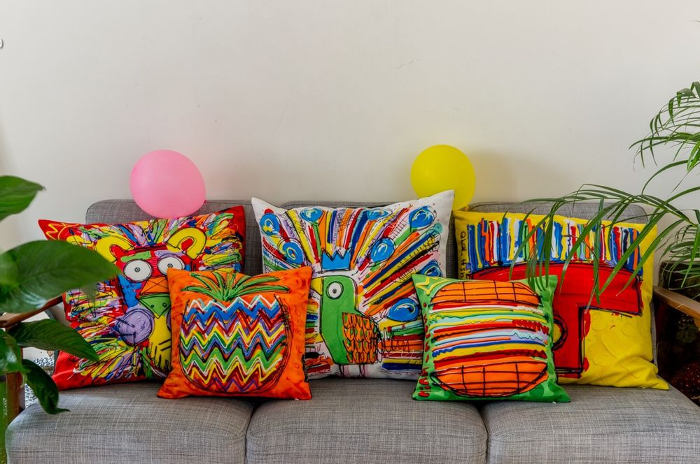 Fabric cushions - Pillow PEACOCK TOTO by David FERREIRA - ARTPILO