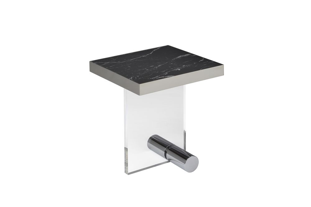 Coffee tables - KANDINSKY | Side Table Square Acrylic - Nero Marquina - OIA DESIGN