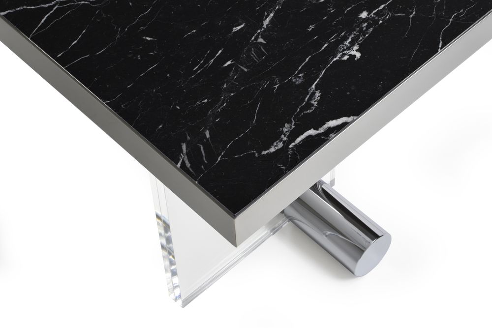 Coffee tables - KANDINSKY | Side Table Square Acrylic - Nero Marquina - OIA DESIGN