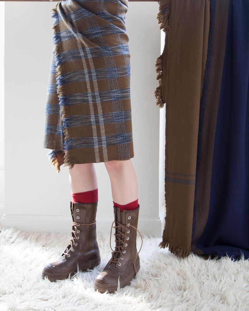 Throw blankets - Spacedyed Check - KHADI AND CO.