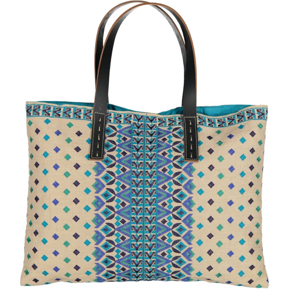 Bags and totes - Embroidered burlap tote - JO & MARG