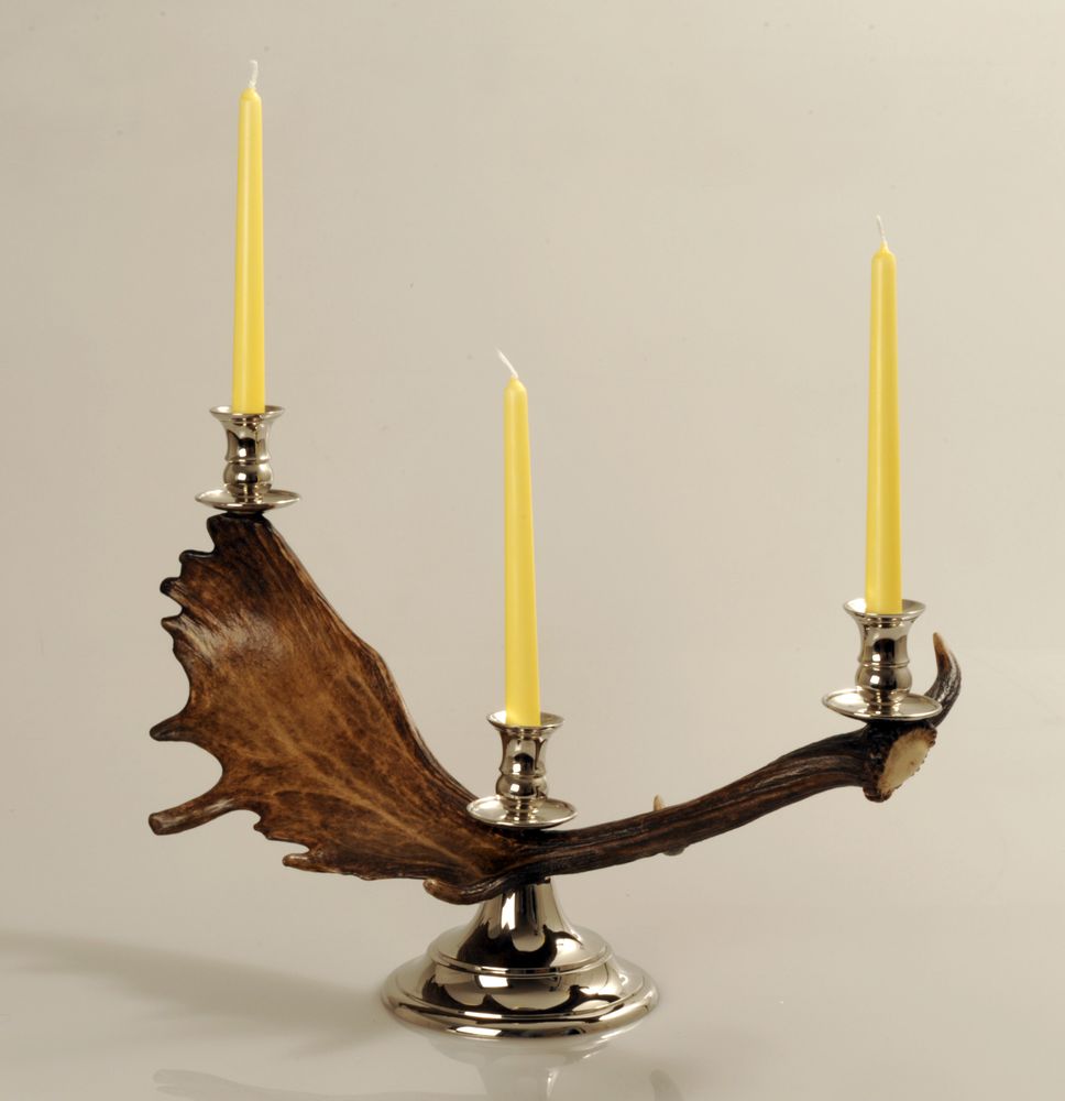 Pièces uniques - FALLOW ANTLER CANDLESTICK. - CLOCK HOUSE FURNITURE
