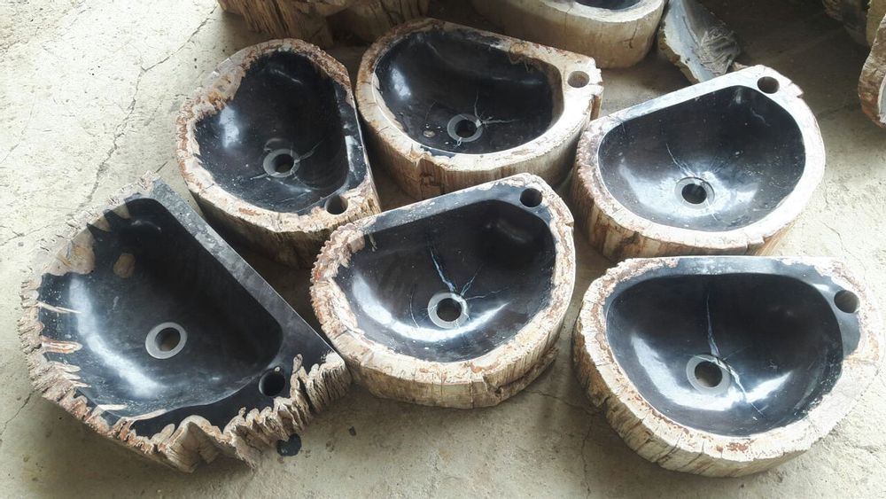 Faucets - Petrified wood basin - WILD-HERITAGE.COM
