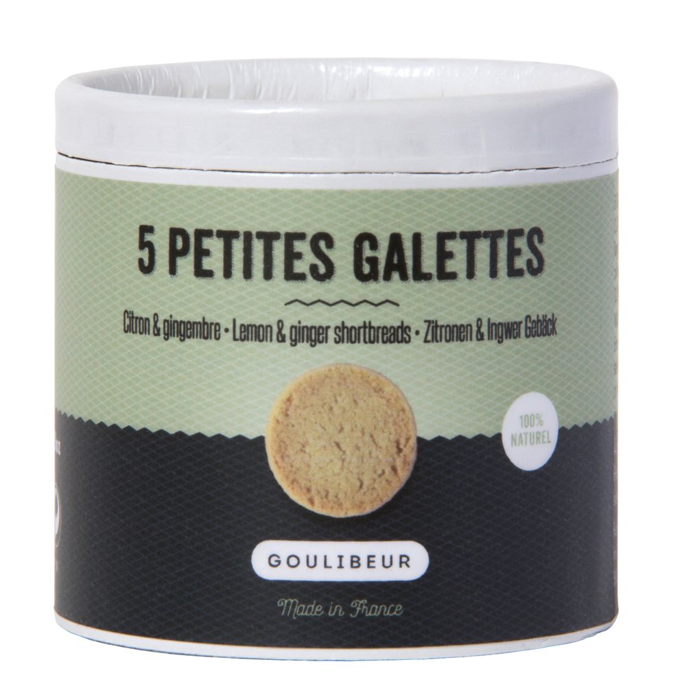 Biscuits - TUBE 5 PETITES GALETTES - CITRON BIO DE SICILE & GINGEMBRE - GOULIBEUR