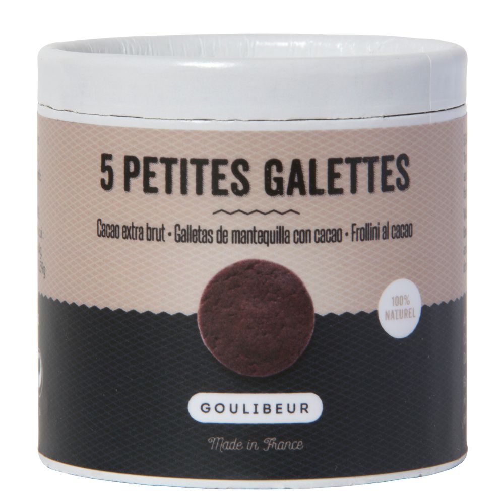 Cookies - 5 CACAO ROUND SHORTBREADS - GOULIBEUR