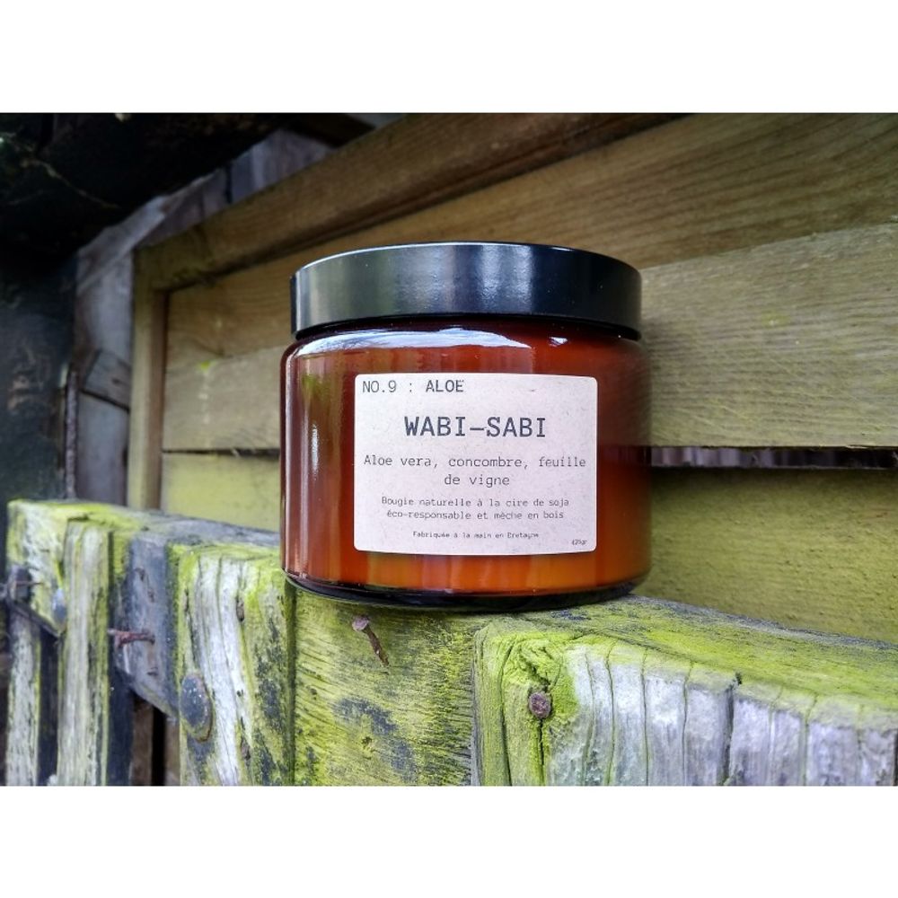 Objets de décoration - Bougie fabriquée en Bretagne Wabi-Sabi NO.9 : Aloe - WABI-SABI