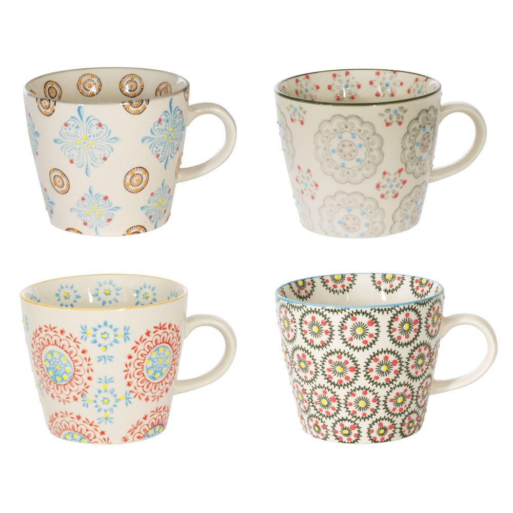 Tasses et mugs - Coffret 4 tasses H8CM assorti BOHEME - TABLE PASSION / BASTIDE 1880