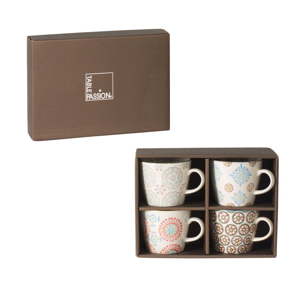 Tasses et mugs - Coffret 4 tasses H8CM assorti BOHEME - TABLE PASSION / BASTIDE 1880