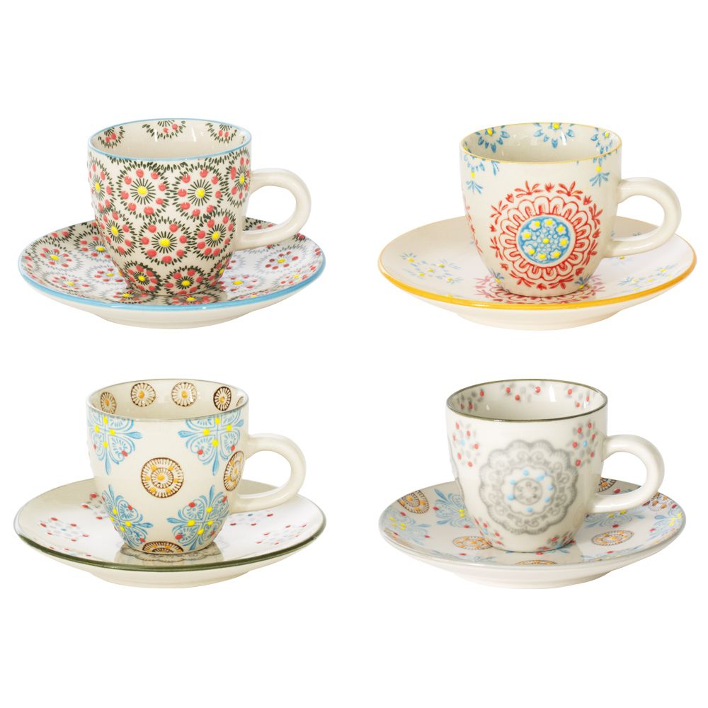 Tasses et mugs - COFFRET 4 P/TASSES CAFÉ BOHEME - TABLE PASSION / BASTIDE 1880