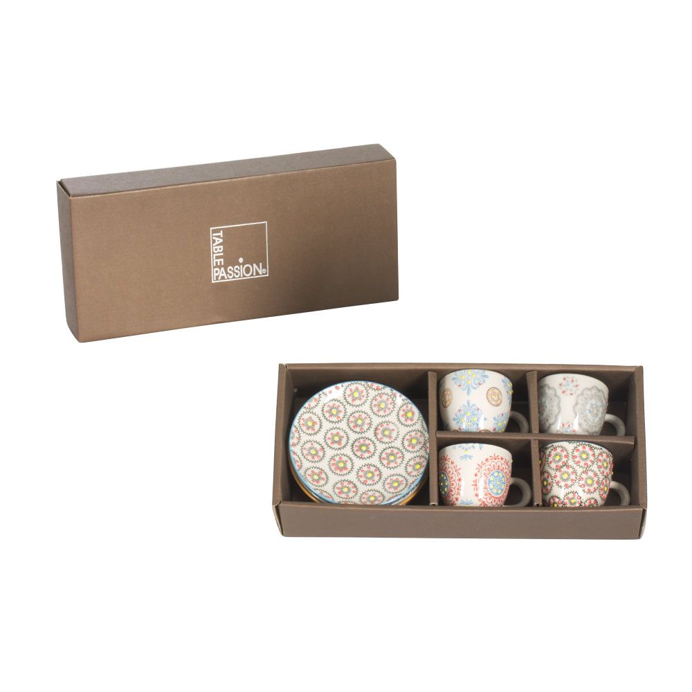 Tasses et mugs - COFFRET 4 P/TASSES CAFÉ BOHEME - TABLE PASSION / BASTIDE 1880