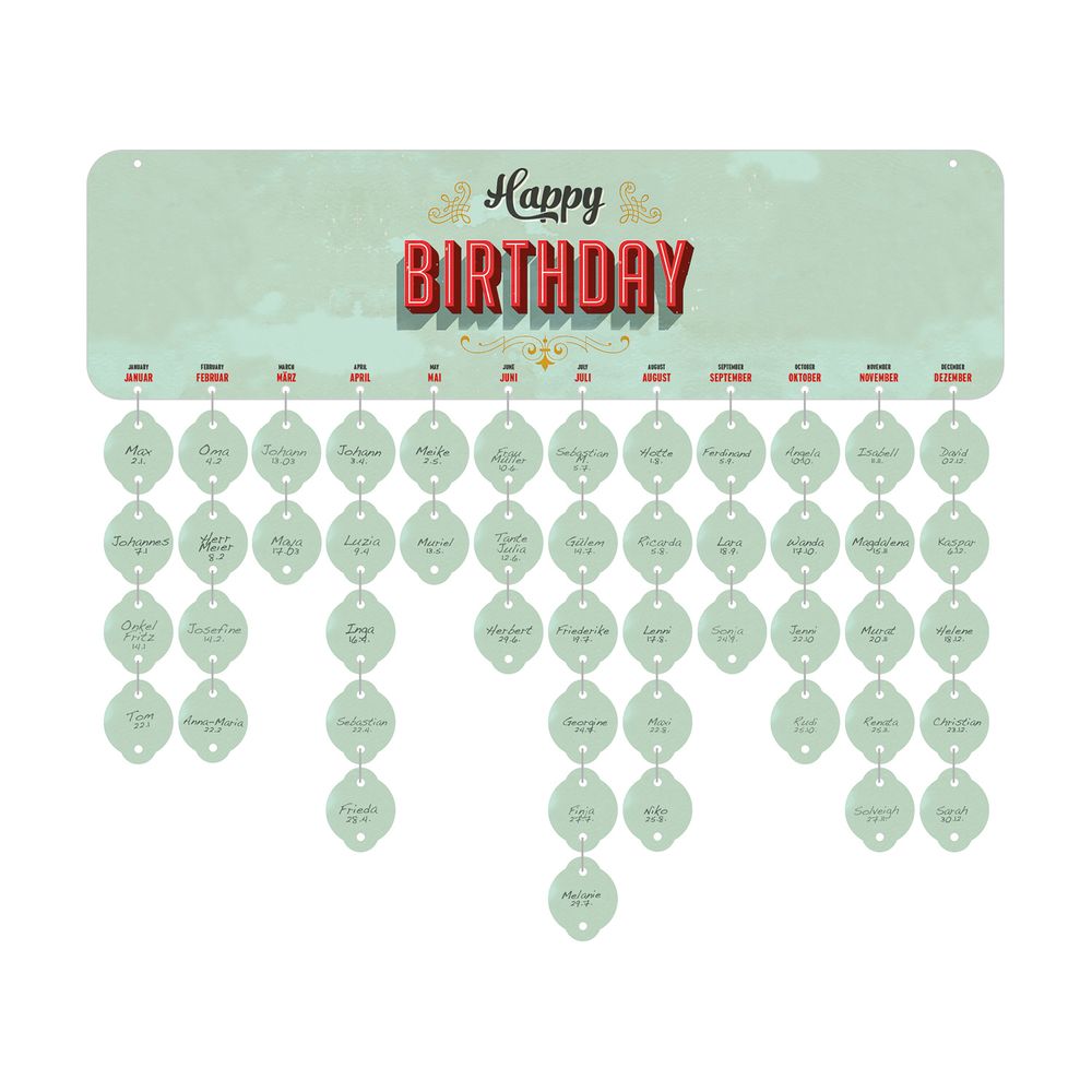Autres décorations murales - Birthday Board - Calendrier d'anniversaire éternel - VALINA