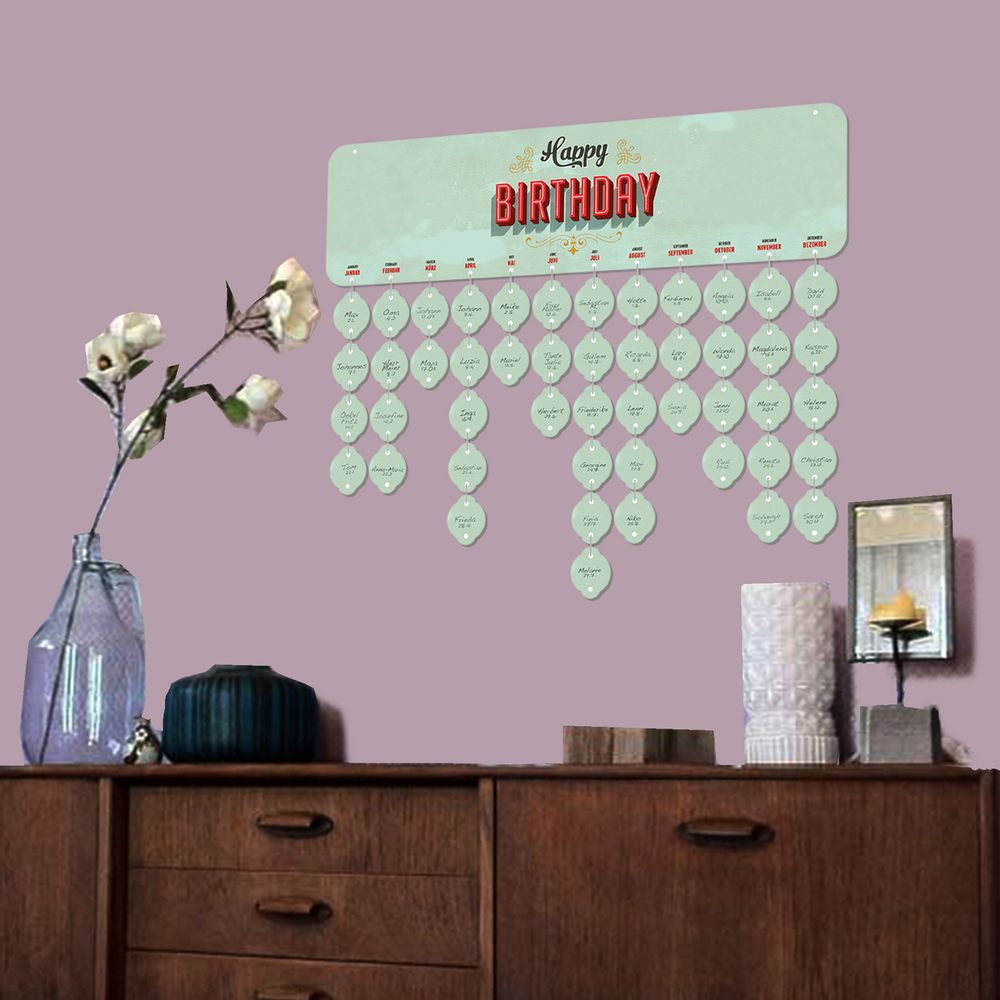 Autres décorations murales - Birthday Board - Calendrier d'anniversaire éternel - VALINA